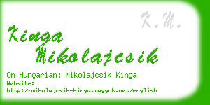 kinga mikolajcsik business card